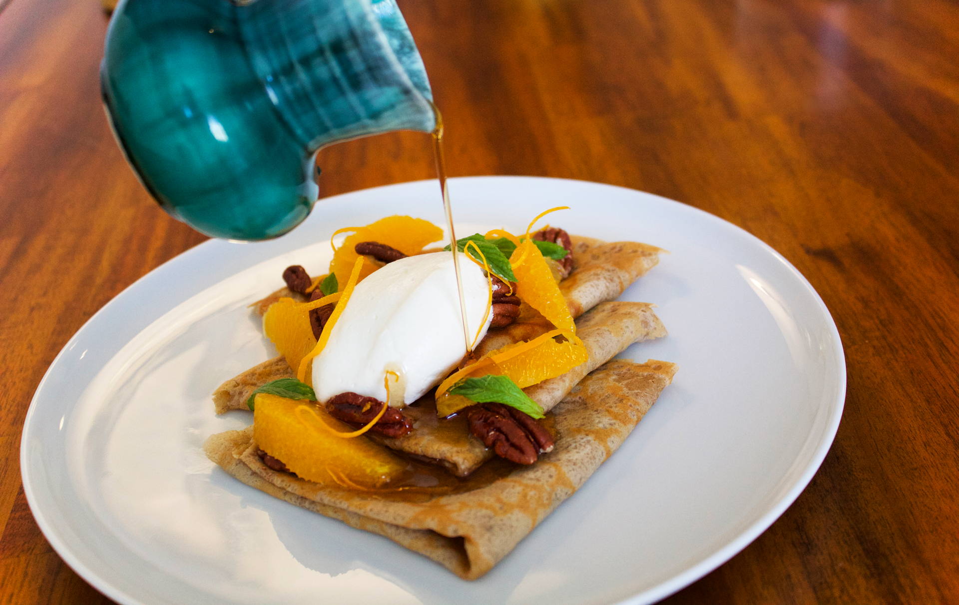 Dandelion Cocoa Crepes