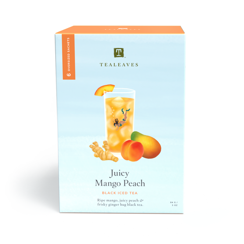 Juicy Mango Peach Iced Tea Bags from TEALEAVES
