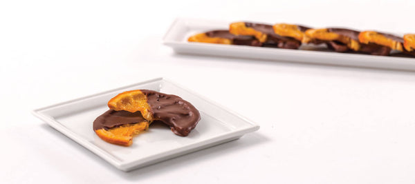 chocolate dipped candied tangerine slices healthy dessert recipe 