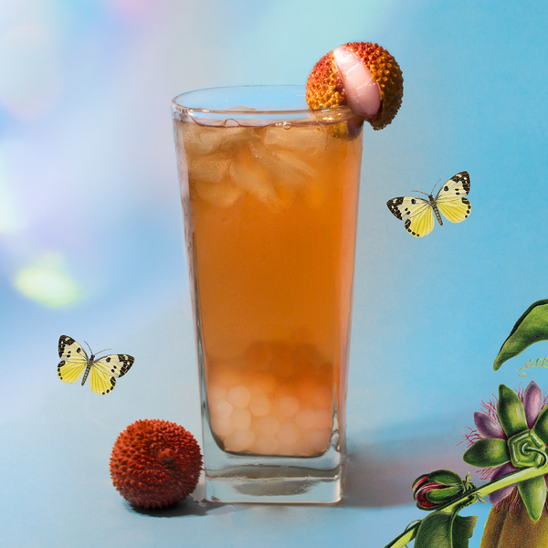 Lychee Passion Fruit Bubble Tea - Black Iced Tea from TEALEAVES