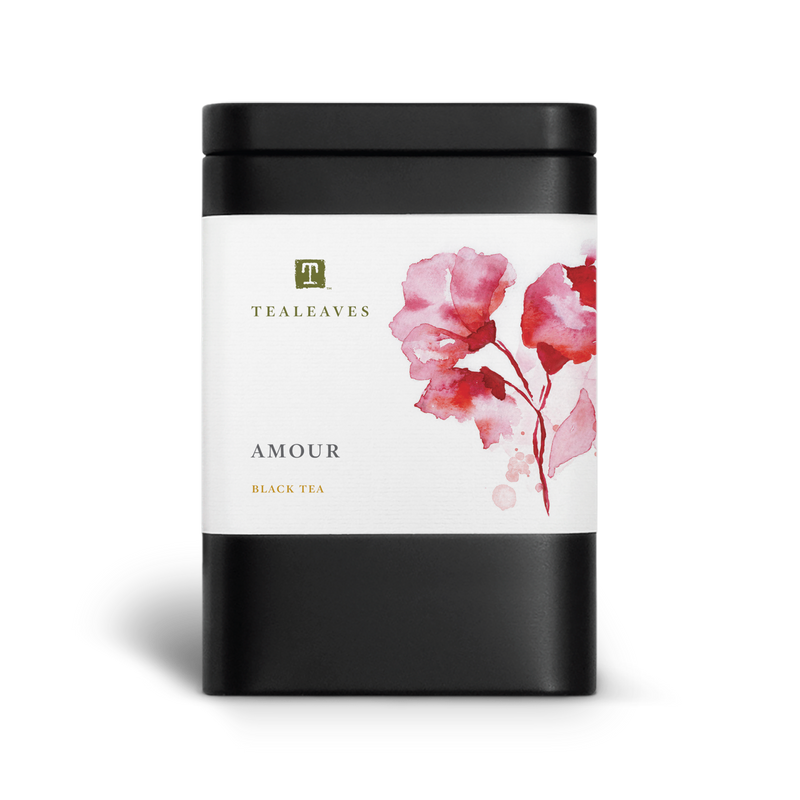 Amour Rose Loose Leaf Black Tea. Premium Loose Leaf Tea. Organic Black Tea. Rose black tea.