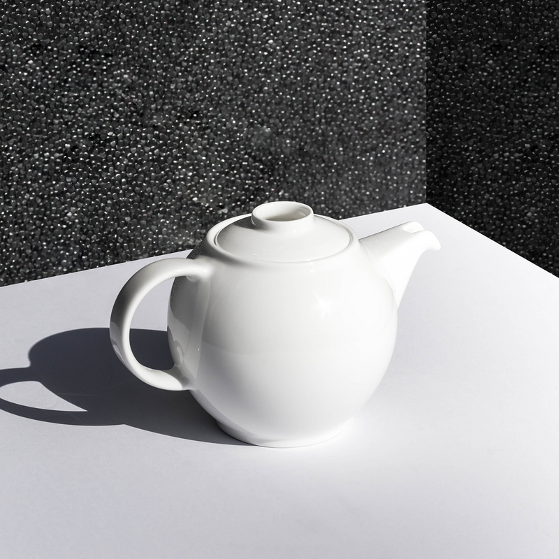 TEALEAVES Fine Bone China White Teapot. Luxury teapot.